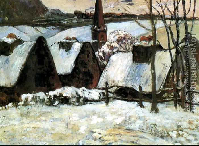 Paul Gauguin : Breton village under snow
